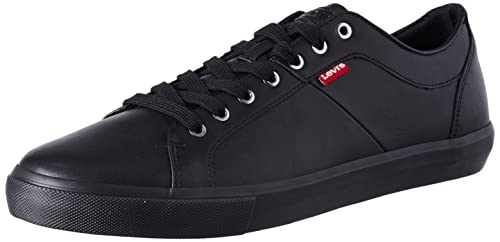 Levi's Męskie tenisówki drewniane, Genialny czarny, 38 EU