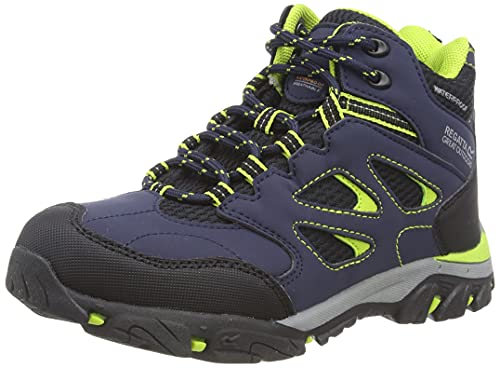 Regatta Unisex dziecięce buty trekkingowe Chaussures Techniques De Marche Junior Holcombe, niebieski - Navy Lime Punch - 33 EU