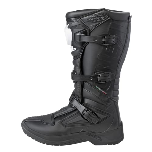 O'NEAL | Buty Motocrossowe | Motocyklowe Enduro | Wewnętrzna ochrona kostki, stopy i strefy zmian, perforowana podszewka, wysokiej jakości mikrofibra | Buty RSX | Dorośli | Czarne | Rozmiar 42