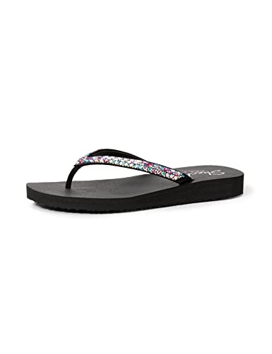 Skechers Damskie japonki do medytacji, czarny - Czarny Black Mitobuck Multi Rhinestone Bkmt - 37 eu