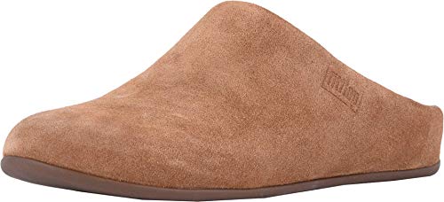 Fitflop Chrissie Shearling damskie kapcie z odkrytymi plecami, Brązowy garbowany 645, 43 EU
