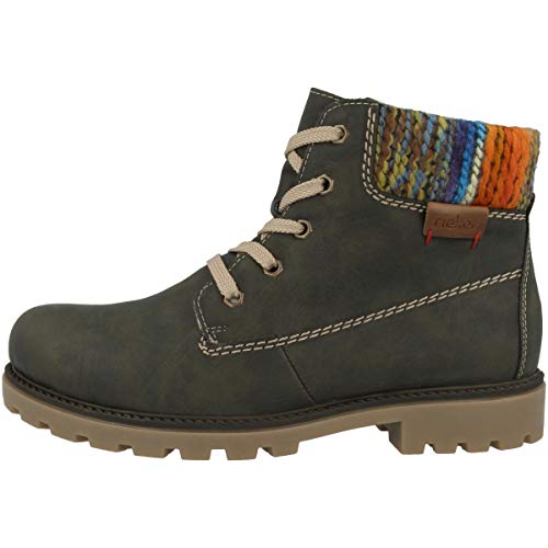 Rieker Damskie kozaki Z1420, Zielony Forest Orange Multi Mogano 55, 38 EU