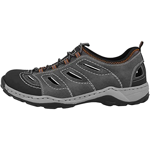 Rieker Męski 8065 Low Top, szaro-czarny, dym 02, 41 EU, szary, 41 EU