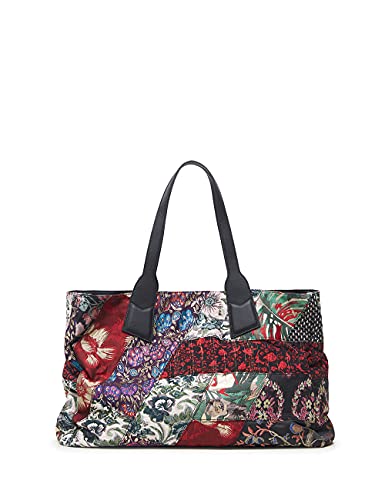 Desigual Womens BOLS_NINI Patch Shopper Bag, Black, U