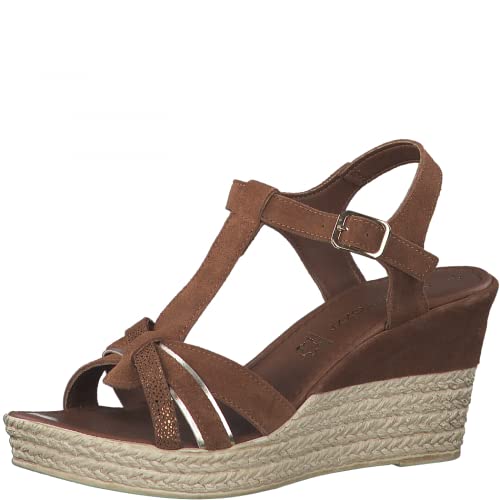 Marco Tozzi Sandały damskie 2-28387-28, Cognac Comb, 39 eu