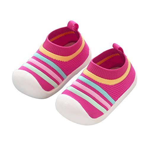DEBAIJIA Unisex buty dziecięce platforma, Czerwony - Czerwony pasek - 19/20 EU