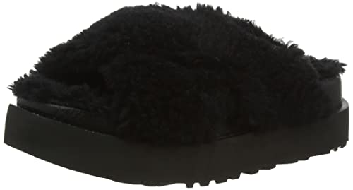 UGG Fuzz Sugar Cross Slide Kapcie Kobiety Czarny 35 EU
