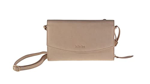 Kate Lee Damski Blanc Perle Portefeuille Sac à bandoulière en Cuir NPERRYNE biały perłowy portfel etui na karty torba dwa skórzane i łańcuszki paski na ramię