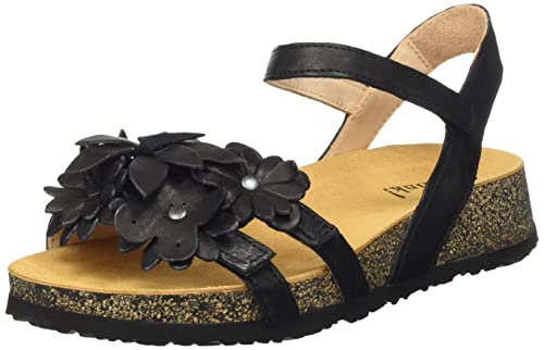 Think! Damskie sandały damskie Koak_3-000551 bez chromu, ze zrównoważonym zapięciem typu slingback, czarny - 000 czarny - 39 eu
