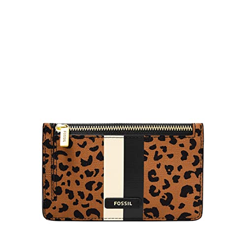 Fossil Damskie etui na karty Logan, wielokolorowa - Nadruk zwierzęcy - 13.7922 cm x 0.381 cm x 8.509 cm