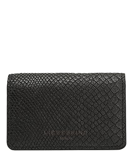 Liebeskind Berlin Damski portfel Chelsea Snake Cardie, czarny, Extra Small (HxBxT 7.4cm x11.2cm x2.5cm)