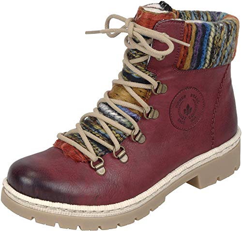 Rieker Damskie sztyblety Y9432, Czerwony wino pomarańczowy Multi 35, 40 EU