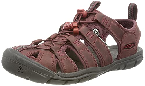 KEEN Clearwater CNX Leather, sandały damskie, Wino Red Dahlia, 40 EU