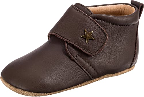 Bisgaard Kapcie dziecięce Velcro Star, brązowy - Brązowy 60 Brown - 21 EU