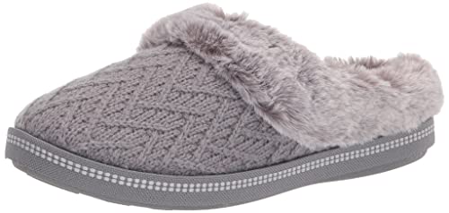 Skechers Damskie przytulne ognisko domowe podstawowe kapcie, Szary - Szary - 35 EU