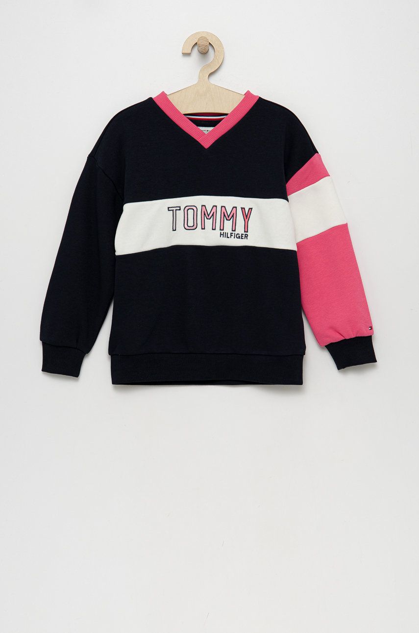 Tommy Hilfiger bluza dziecięca kolor granatowy z aplikacją