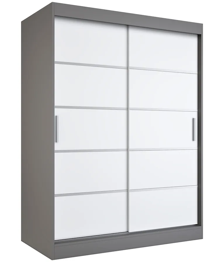 Szafa przesuwna antracyt + biały 150 cm R4-F52