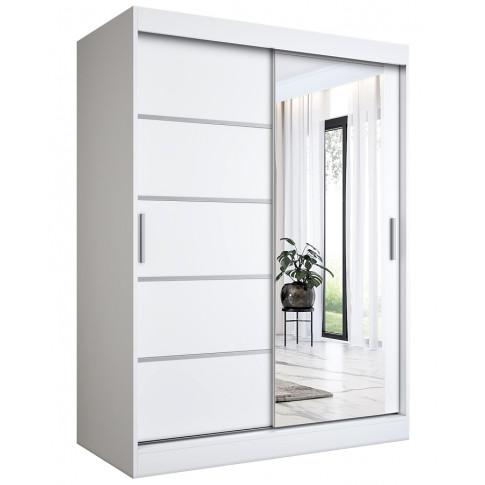 Biała szafa przesuwna 150 cm - Lorenza 4X