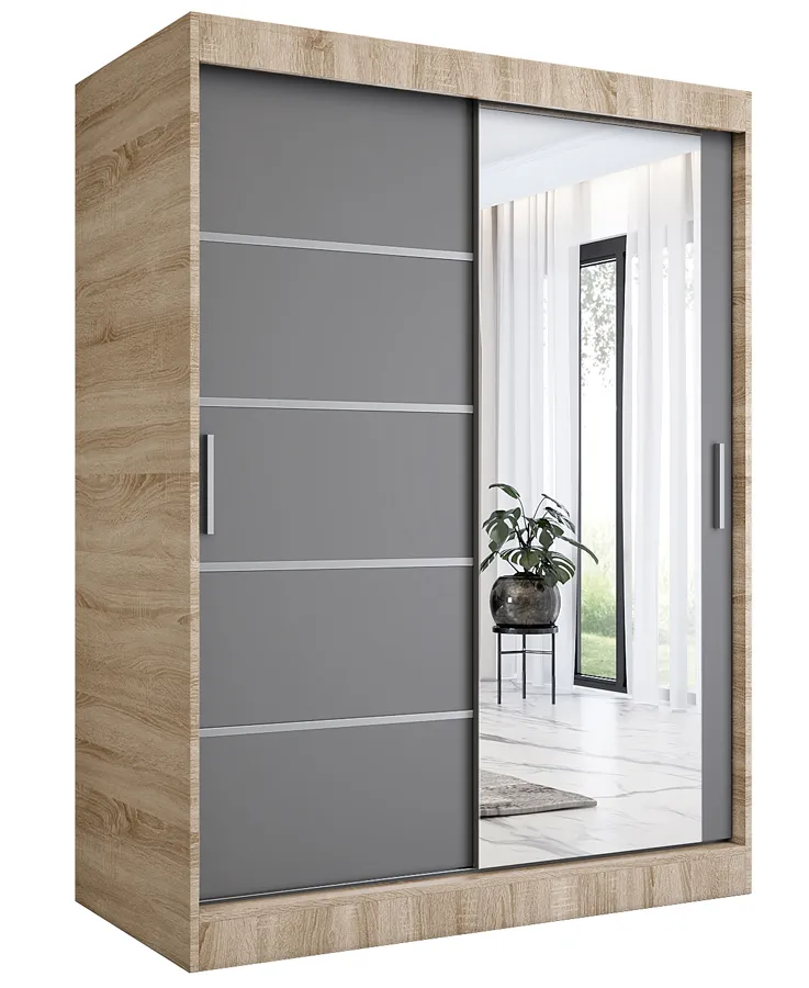 Szafa przesuwna 150 cm dąb sonoma + antracyt Byliwy