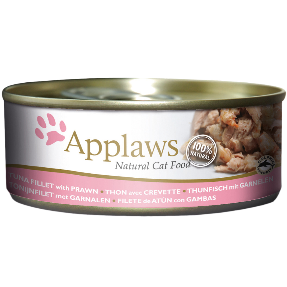 24 x 156 g Applaws w bulionie w super cenie! - Filet z tuńczyka z krewetkami
