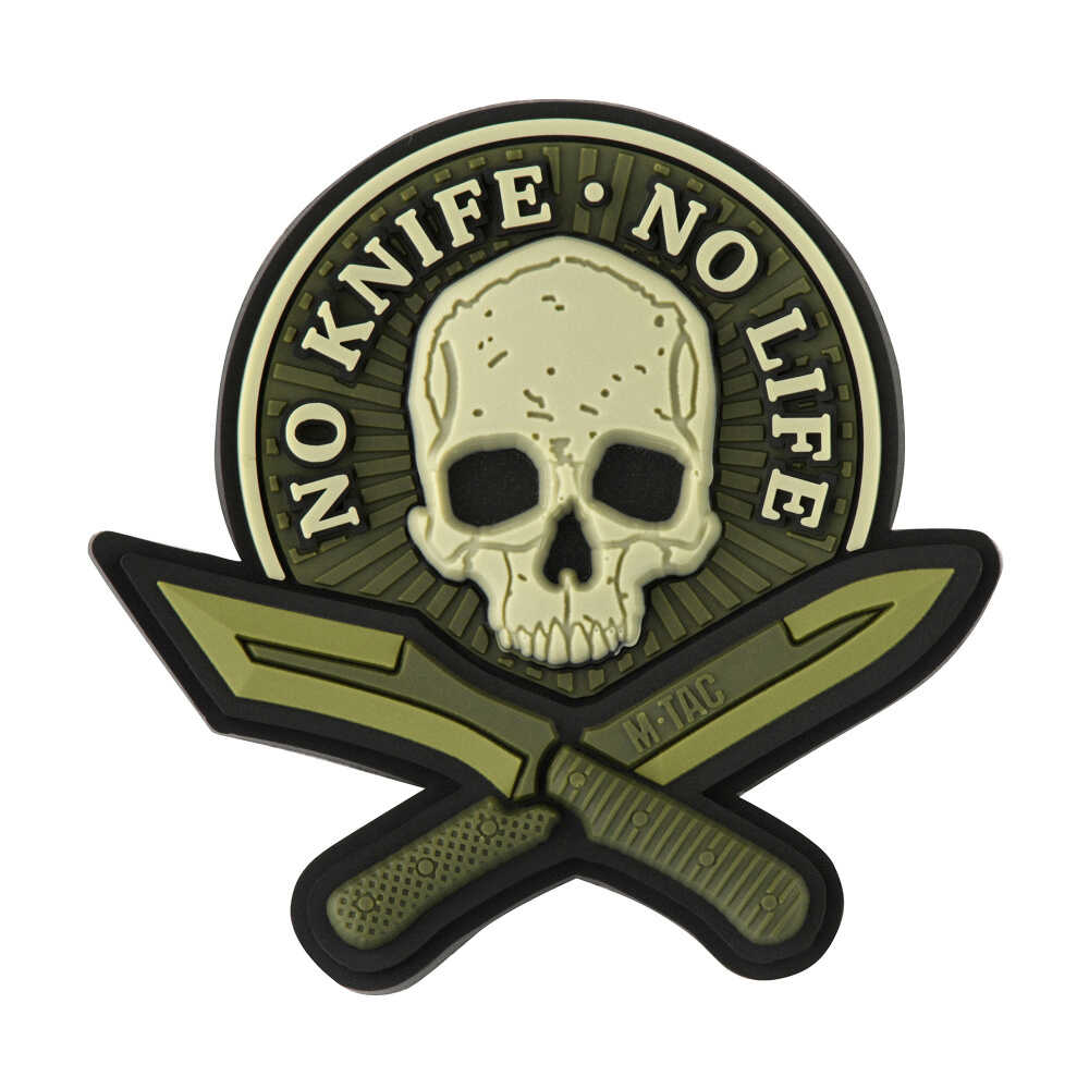 Naszywka M-Tac No Knife - No Life 3D PVC Olive (51128001)