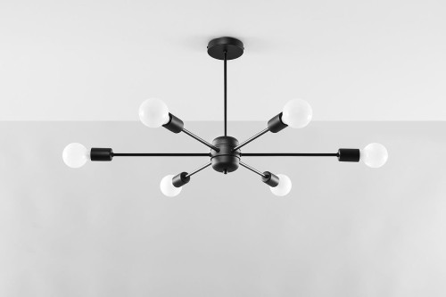 Sollux Lighting Żyrandol LANGO 6 czarny