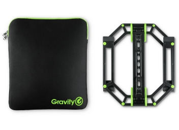 Gravity LTS 01 B SET 1 - Regulowany stojak do laptopów i kontrolerów z neoprenowym pokrowcem