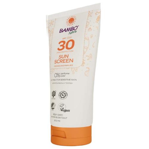 ABENA BAMBO Nature Krem przeciwsłoneczny SPF 30 nieperfumowany, 200ml - >>> DARMOWA od 99zł 