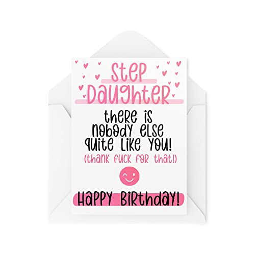 Zabawna kartka urodzinowa przyrodniej córki | bezczelne banter córki urodziny | 'There Is Nobody Quite Like You' Thank F*ck za tę dowcipną kartka dla niej | CBH921