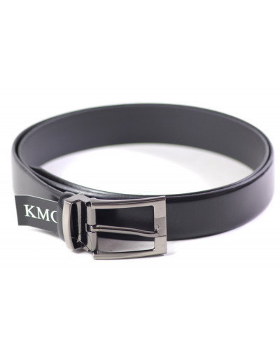 PASEK KMG - MĘSKI CZARNY PRZYDYMIONA KLAMRA - Kmg