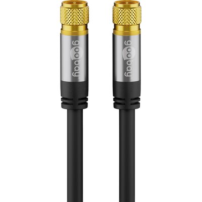 Goobay Kabel antenowy satelitarny czarny (135 dB typ), 4X ekranowany pozłacany, wtyczka F > wtyczka F 1,0 m czarny (PC-189-VDE)