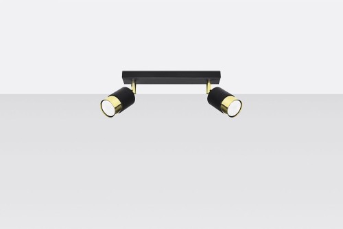 Sollux Lighting Plafon NERO 2 czarny/złoty