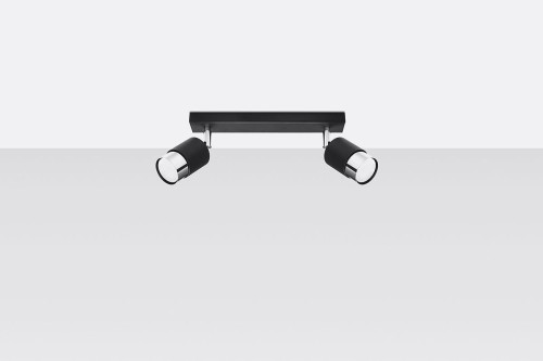 Sollux Lighting Plafon NERO 2 czarny/chrom