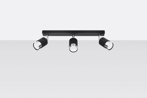 Sollux Lighting Plafon NERO 3 czarny/chrom