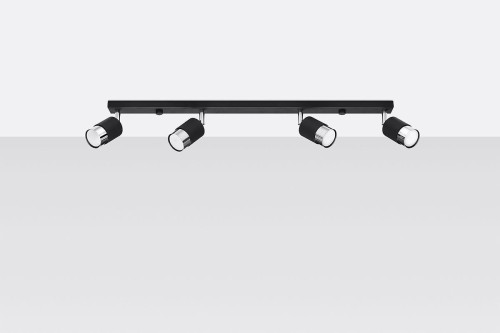 Sollux Lighting Plafon NERO 4 czarny/chrom