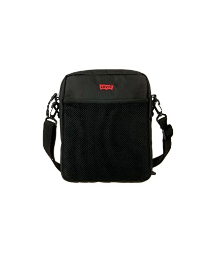 Levi's Męski podwójny pasek 'North South-South' crossbody, jeden rozmiar, Zwykły czarny, Rozmiar Uniwersalny