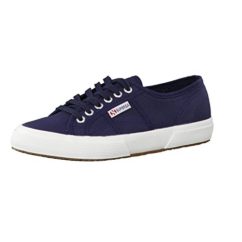 Superga Męskie 2750 Cotu klasyczne buty sportowe Low-Top, Blue Navy White F43-46 EU