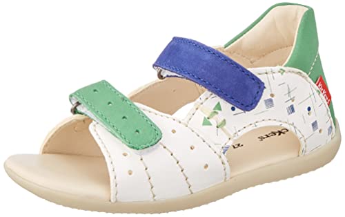 Kickers Sandały chłopięce Boping-2, biały, niebieski, zielony, Marina - 20 EU