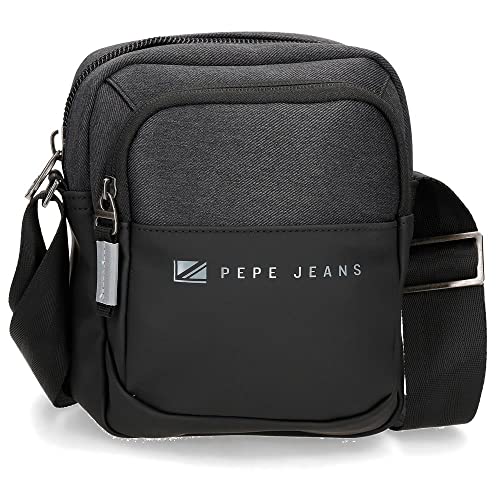 Pepe Jeans Męski sweter z kapturem Jarvis, czarny, 15x19.5x6 cms, torba na ramię