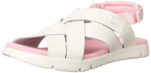 Camper Chłopięce dziewczęce K800430 Oruga sandały dziecięce pasek X, biały naturalny, 10 UK dziecko
