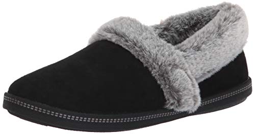 Skechers COZY CAMPFIRE - TEAM TOASTY, damskie kapcie typu Low Top, Czarna czarna mikrofibra zamszowe sztuczne futro linia blk, 39 EU