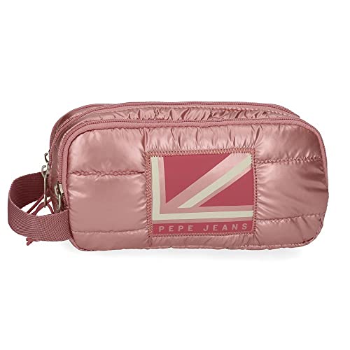 Pepe Jeans Carol Potrójne różowe etui 22 x 10 x 9 cm Poliester