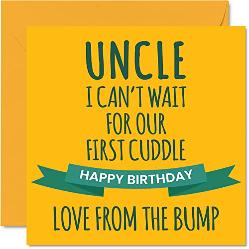Zabawne kartki urodzinowe dla wujka – pierwsze przytulanie – kartka urodzinowa dla wujka z bumpa, prezenty urodzinowe dla wujka, 145 mm x 145 mm specjalne kartki okolicznościowe prezent dla wujka