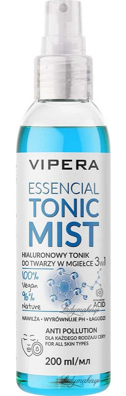VIPERA - Essencial Tonic Mist - Hialuronowy tonik do twarzy w mgiełce 3w1 - 200 ml