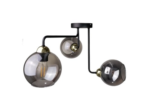 Zdjęcia - Żyrandol / lampa Skandynawska LAMPA sufitowa KET1215 szklana OPRAWA kule balls czarne przyd