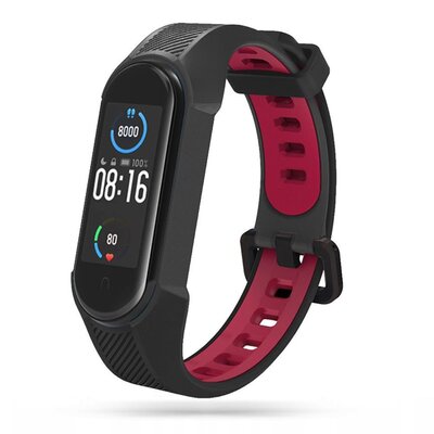 Tech-Protect Opaska Armour do Xiaomi Mi Band 5/6/6 NFC/7 black/red