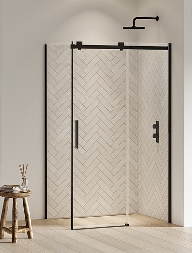 New Trendy EXK-3974 KABINA SOFTI BLACK PROSTOKĄTNA 110x120x200 CZYSTE 8mm ACTIVE SHIELD