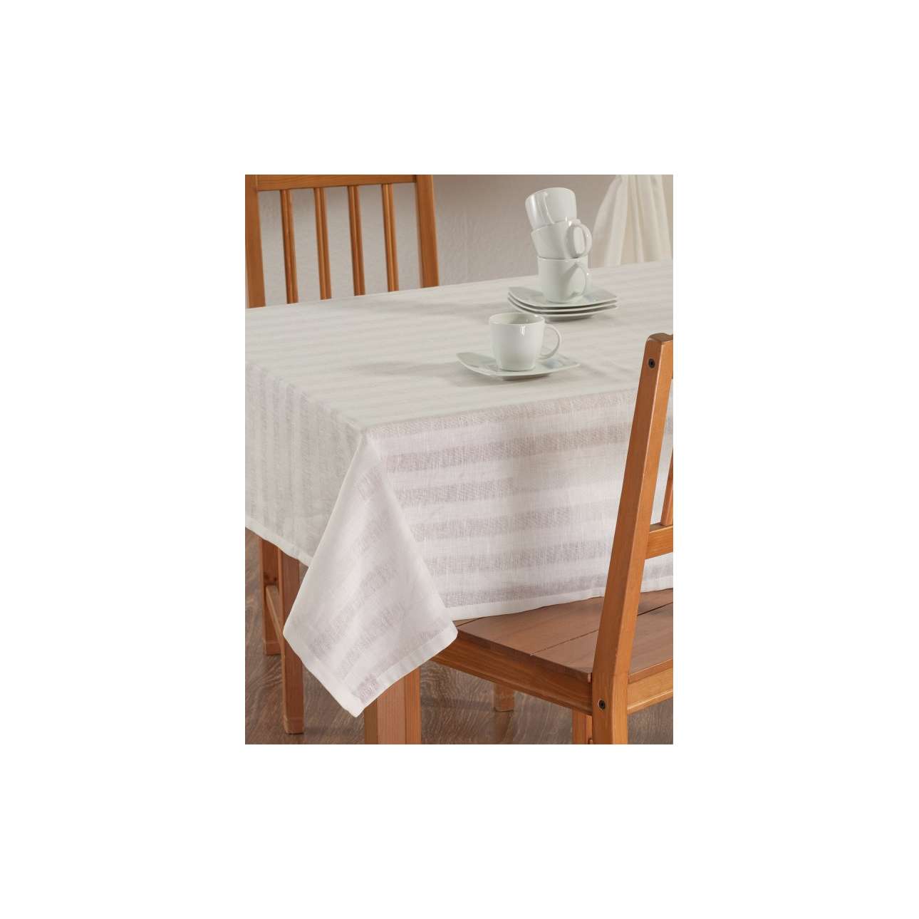 Dekoria prostokątny obrus na stół 130x210 cm dekoracja stołu biała 435-392-03