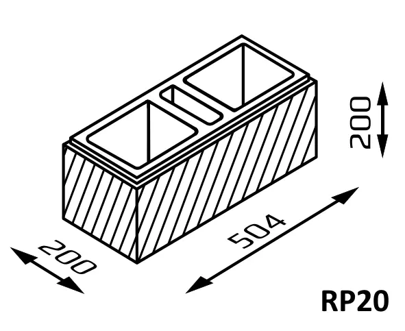 Bloczek Roma Perfect RP20 50,4/20/20 kolor dioryt / Joniec