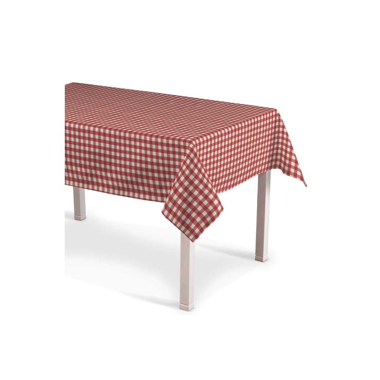 Textil FRANC 435-136-16 prostokątny obrus, Quadro, 130x210 cm, czerwonyxecru 435-136-16